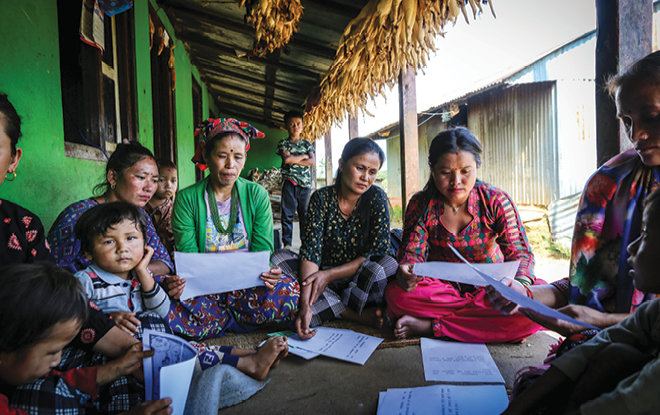 In Nepal, women and their families take part in training to protect themselves and others from human trafficking. In Nepal, women and their families take part in training to protect themselves and others from human trafficking.