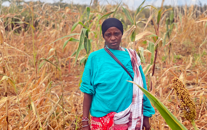 Roma, mother of 9 children, farms in Moyale, Ethiopia.