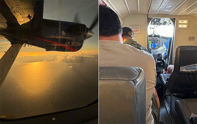 DHC-6 Twin Otter sunrise flight, and our view into the cockpit