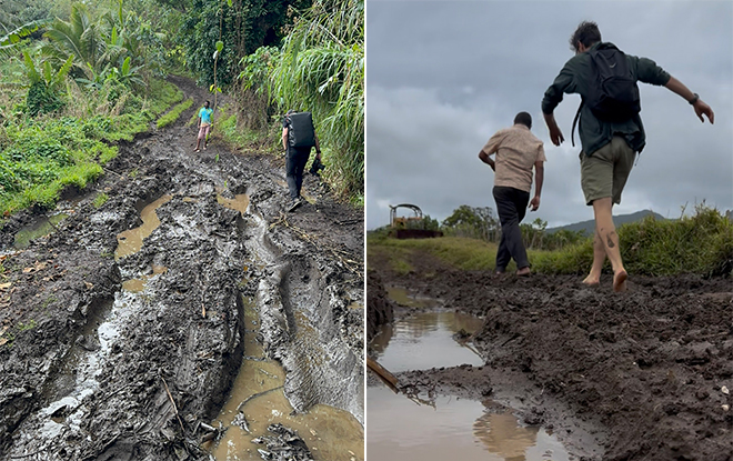1. The road to Ianapkasu, in Middlebush, central Tanna, Vanuatu. 2. Following Nini on the high roads.